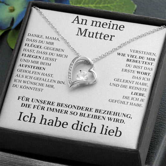 HERZ-HALSKETTE MIT WIDMUNG " AN MEINE MUTTER "